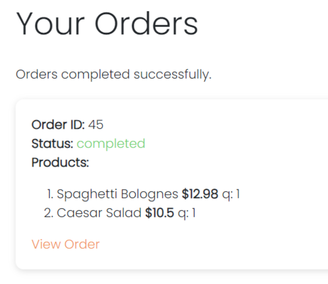 Screenshot with Payment