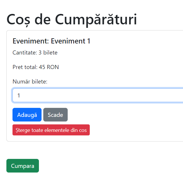 Screenshot with Cart