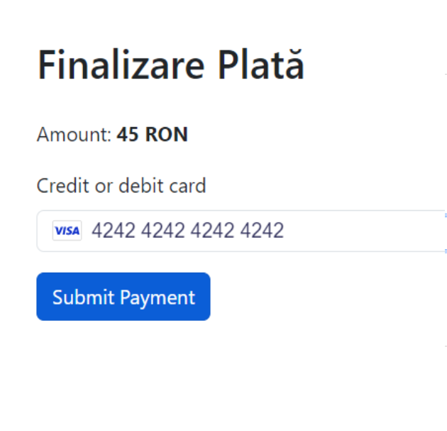 Screenshot with Payment